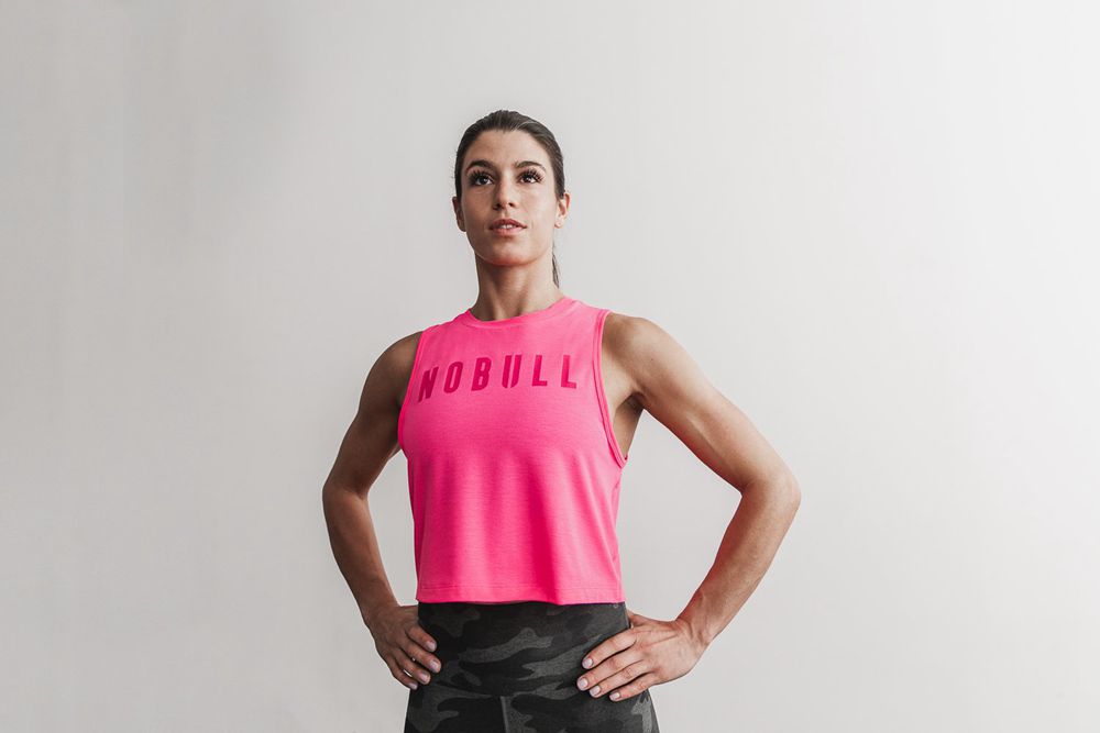 NOBULL Muscle Tank Üstleri Bayan - Pembe - Turkiye (ROT-908673)